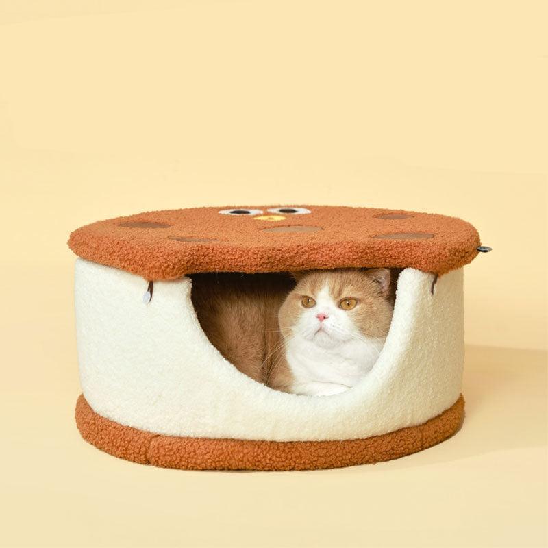 Sandwich Cookie Cat Bed Warmer Semi-Enclosed Cave - MEWCATS