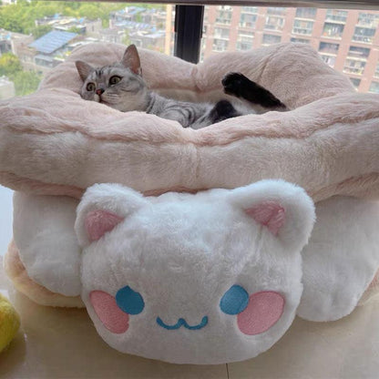 Sandwich Cookie Cat Nest Warm Thickened Pet Bed