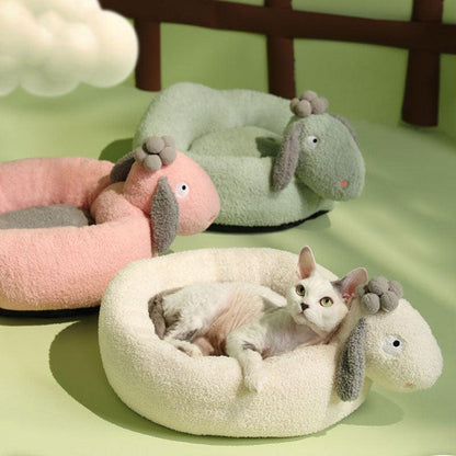 Soft Cat Bed Sheep shape Warm Soft Fleece Pet Nest