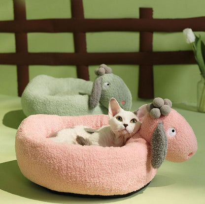 Soft Cat Bed Sheep shape Warm Soft Fleece Pet Nest