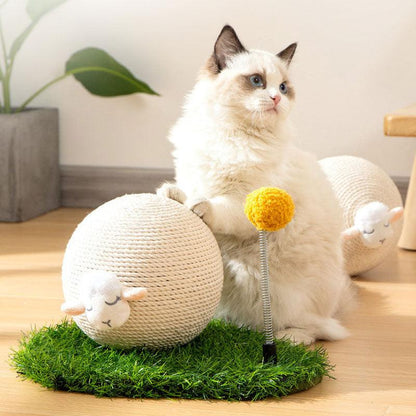 Sheep Cat Catching Ball Kitty Scratching Post Toys - MEWCATS