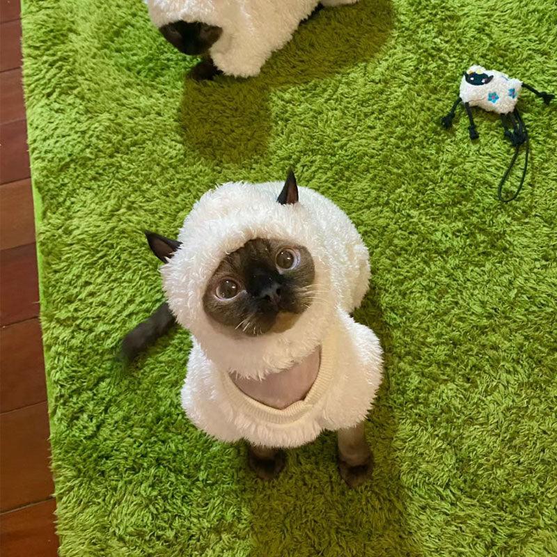 Sheep Funny Costume Hairless Cat Halloween Clothes Sheep Funny Costume Hairless Cat Halloween Clothes