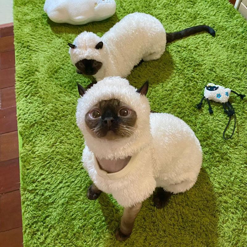Sheep Funny Costume Hairless Cat Halloween Clothes - MEWCATS