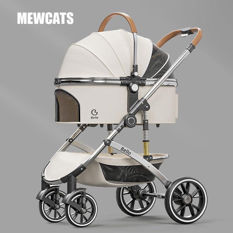 Shock-Absorbing Cat Stroller Pet Carrier