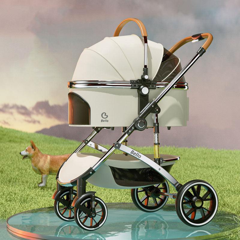 Shock-Absorbing Cat Stroller Pet Carrier