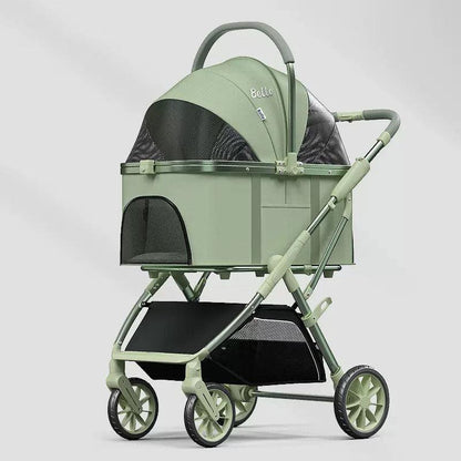 Shock-Absorbing Cat Stroller Pet Carrier with Wheels - MEWCATS