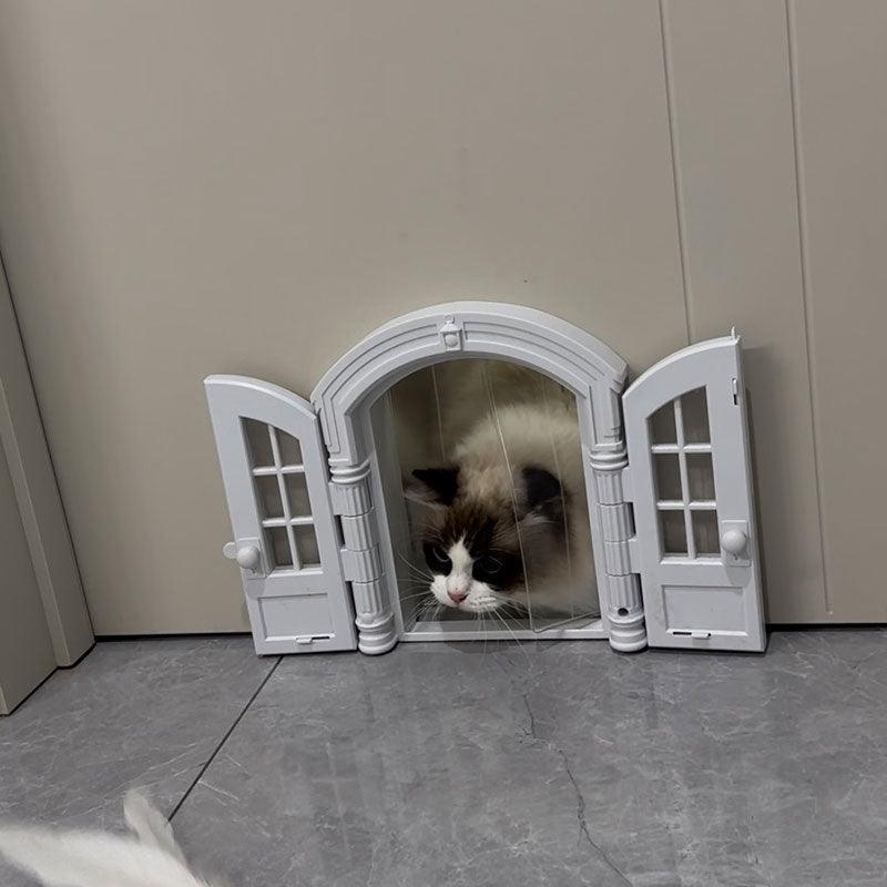 Silent Cat Door With Window Two-way Cat Door - MEWCATS