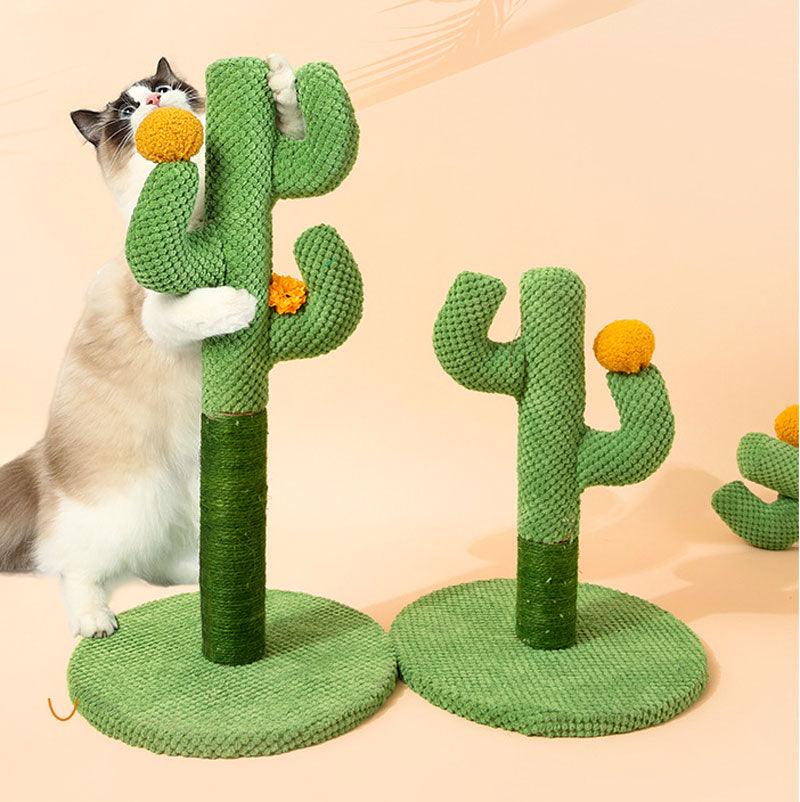 Sisal Cat Scratch Post Cute Cactus Climbing Frame Tower Kitty Tree