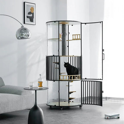 Sky Castle Panoramic Glass Cat Villa - MEWCATS