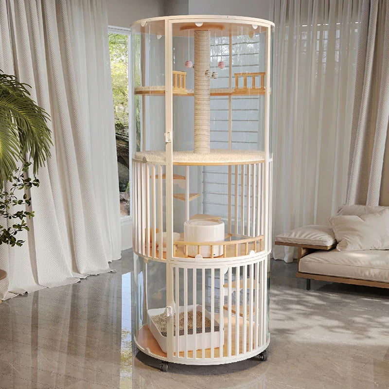 Sky Castle Panoramic Glass Cat Villa - MEWCATS