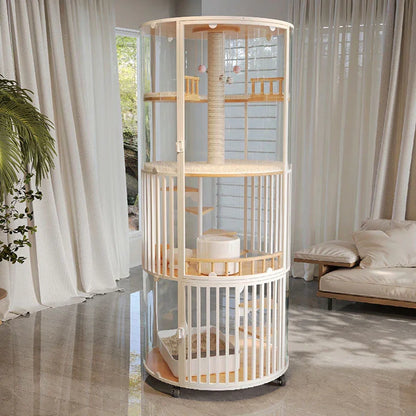 Sky Castle Panoramic Glass Cat Villa - MEWCATS