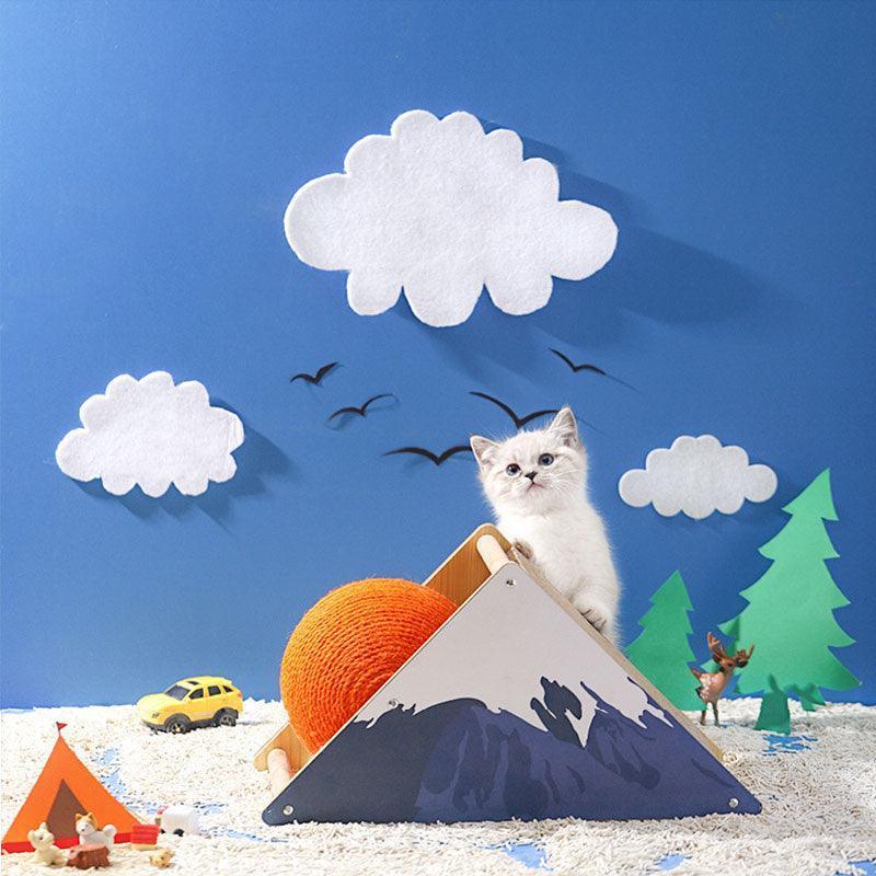 Snowy Mountain Cat Toy Scratching Ball Board