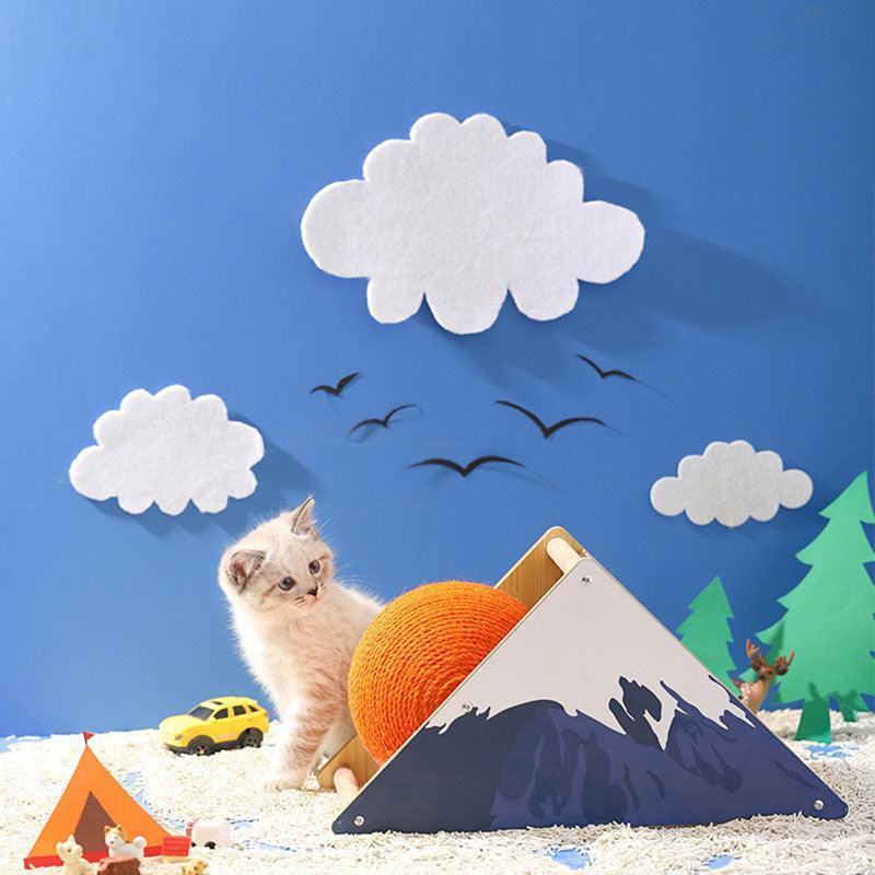 Snowy Mountain Cat Toy Scratching Ball Board