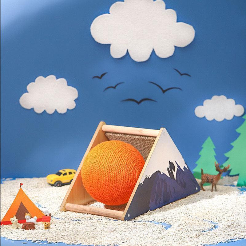 Snowy Mountain Cat Toy Scratching Ball Board