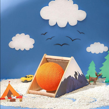 Snowy Mountain Cat Toy Scratching Ball Board