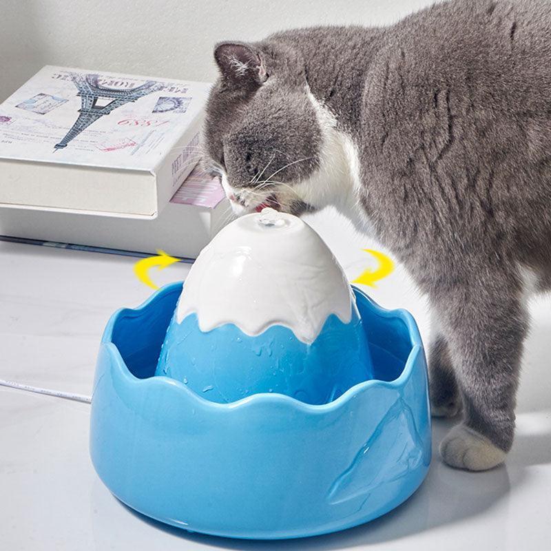 Snowy Mountain Ceramics Cat Water Fountain Filter