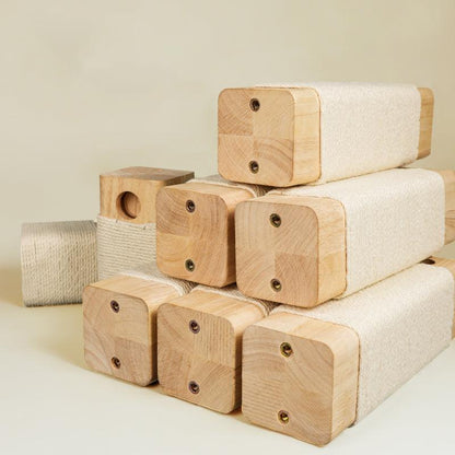 Solid Wood Floor to Ceiling Cat Climbing Tree - MEWCATS