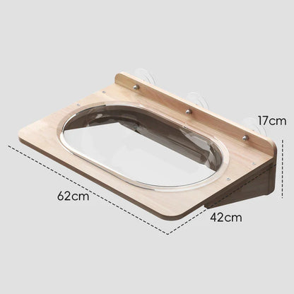 Solid Wood Suction Cup Cat Wall Shelves - MEWCATS