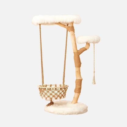 Solid Wooden Cradle Cat Tree Climbing Frame