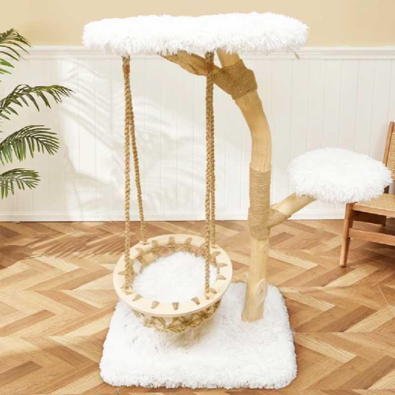 Solid Wooden Cradle Cat Tree Climbing Frame