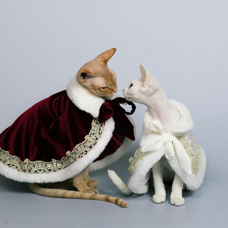 Sphynx Cat Clothes Warm Upscale Couple Cape - MEWCATS