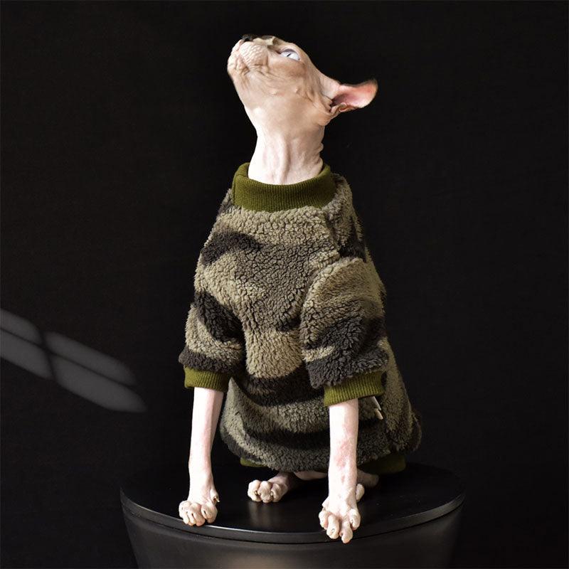 Sphynx Warm Cat Clothes 2 Color Hairless Cat Sweatshirt - MEWCATS