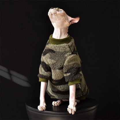 Sphynx Warm Cat Clothes 2 Color Hairless Cat Sweatshirt - MEWCATS