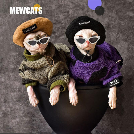 Sphynx Warm Cat Clothes Hairless Cat Sweatshirt - MEWCATS