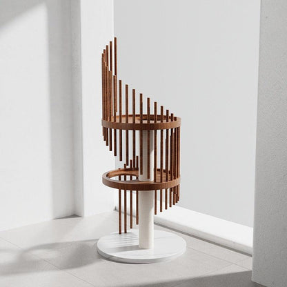 Spiral Art Solid Wood Cat Climbing Frame Tree - MEWCATS