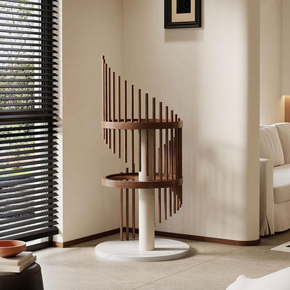 Spiral Art Solid Wood Cat Climbing Frame Tree - MEWCATS