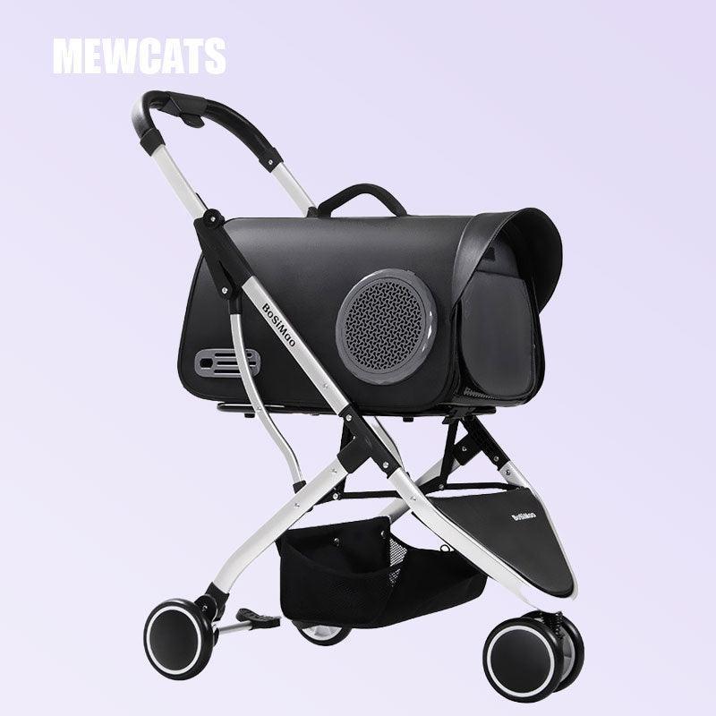 Split Cat Stroller 3 Color Pet Carrier with Wheels - MEWCATS