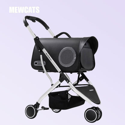 Split Cat Stroller 3 Color Pet Carrier with Wheels - MEWCATS