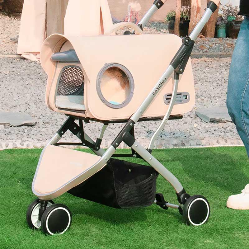 Split Cat Stroller 3 Color Pet Carrier with Wheels