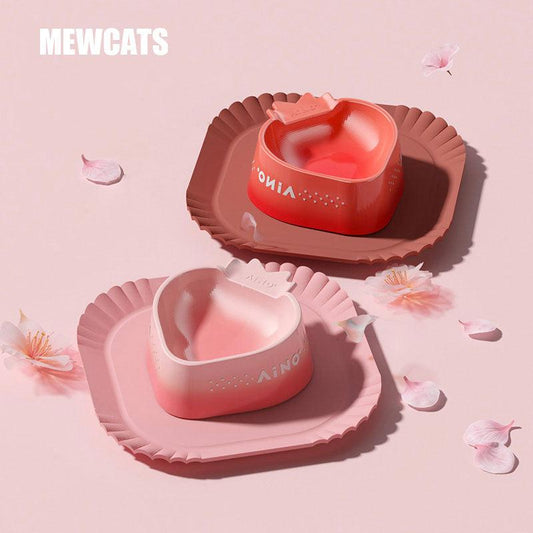 Strawberry Mousse Ceramic Cat Food Water Bowl