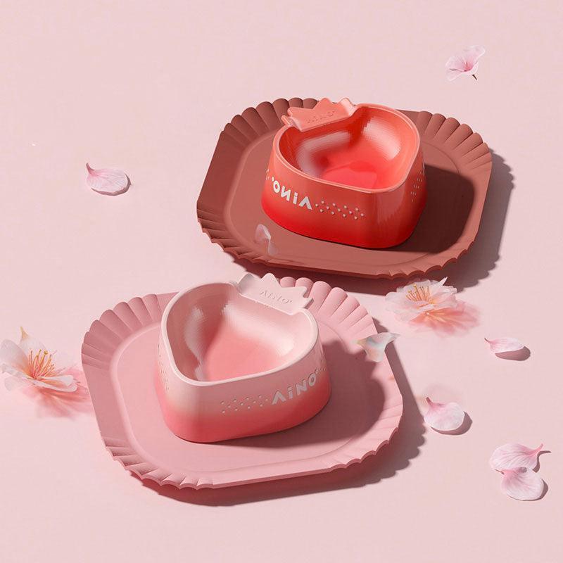 Strawberry Mousse Ceramic Cat Food Water Bowl