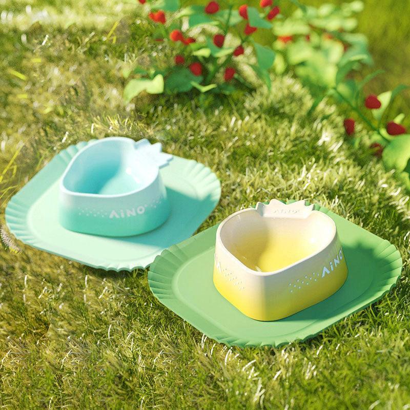 Strawberry Mousse Ceramic Cat Food Water Bowl