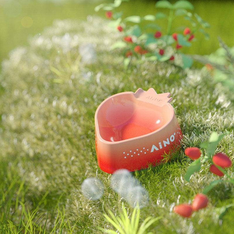 Strawberry Mousse Ceramic Cat Food Water Bowl
