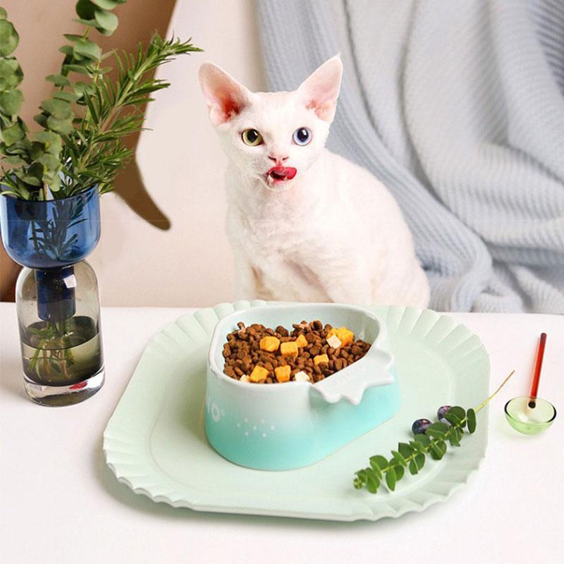 Strawberry Mousse Ceramic Cat Food Water Bowl