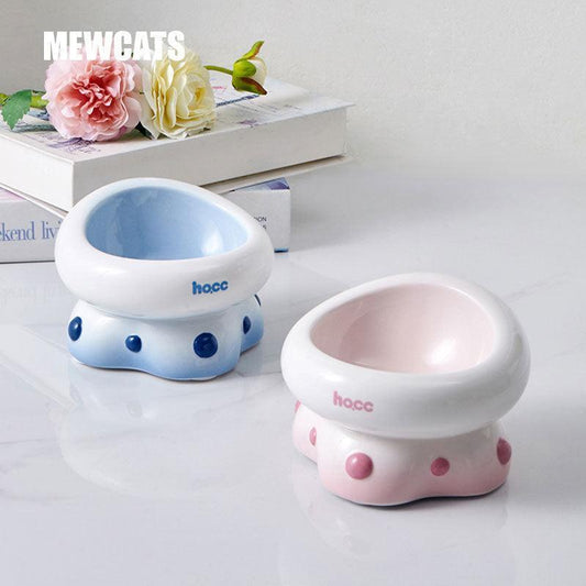 Ceramic Cat Food Bowl Elevated Water Bowl