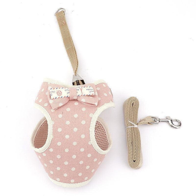 Striped Bowtie Cat Harness and Leash Vest 5 Color Cat Lead - MEWCATS