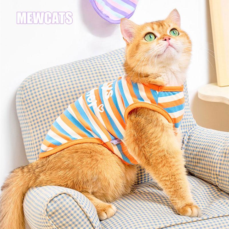 Striped Cat Clothes 2 Color Thin Cute Vest