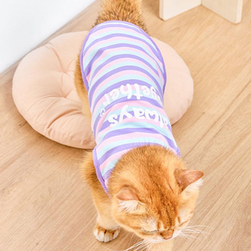 Striped Cat Clothes 2 Color Thin Cute Vest
