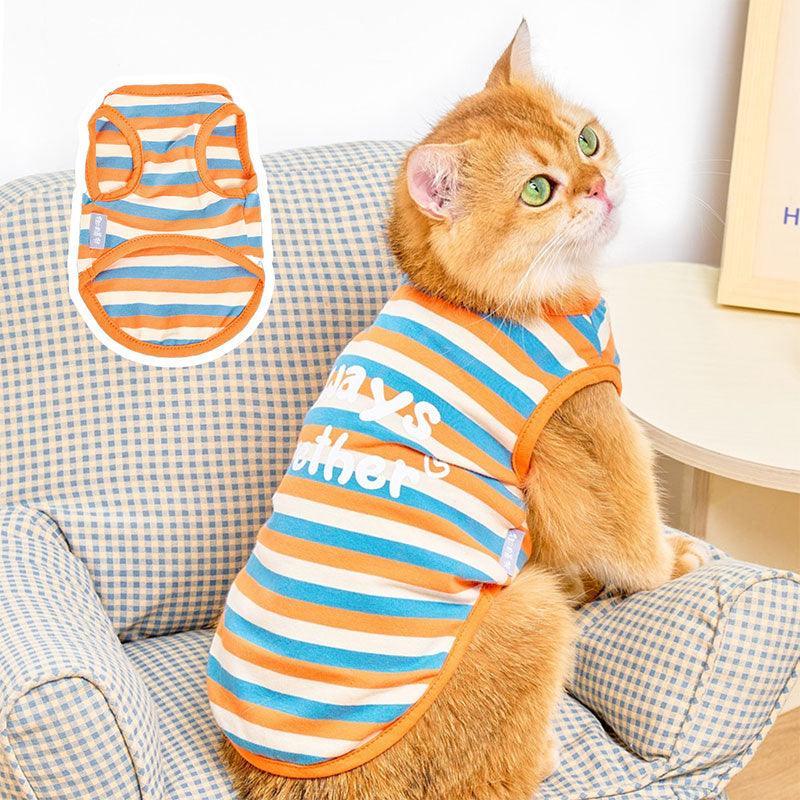 Striped Cat Clothes 2 Color Thin Cute Vest