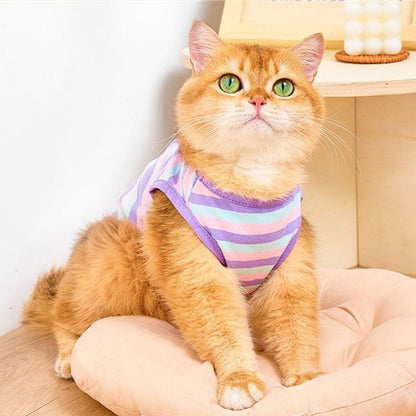 Striped Cat Clothes 2 Color Thin Cute Vest