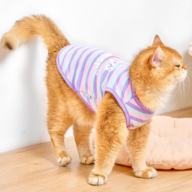 Striped Cat Clothes 2 Color Thin Cute Vest