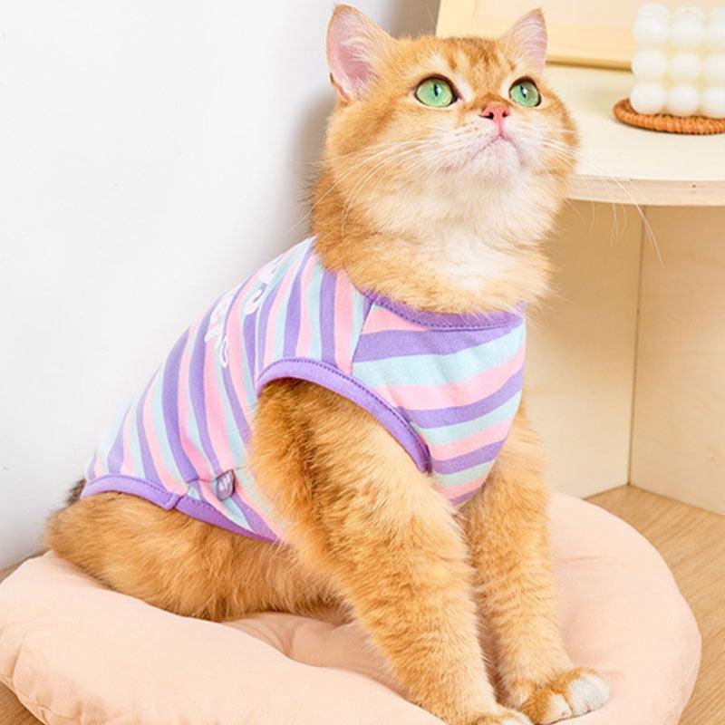 Striped Cat Clothes 2 Color Thin Cute Vest