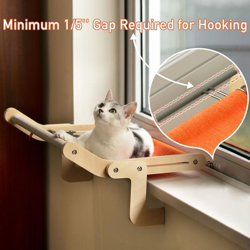 Sturdy Cat Window Wooden Perch Bed Hammock - MEWCATS