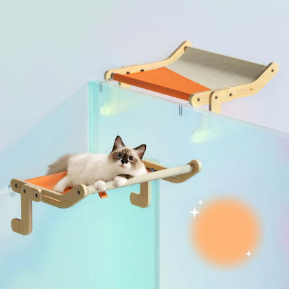 Sturdy Cat Window Wooden Perch Bed Hammock - MEWCATS