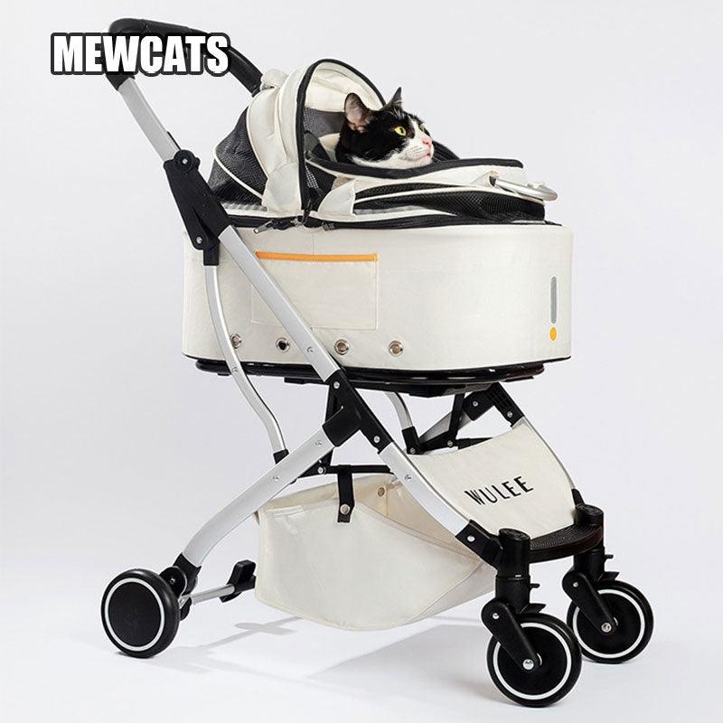 Stylish Detachable Cat Stroller 2 Color Pet Rolling Carrier