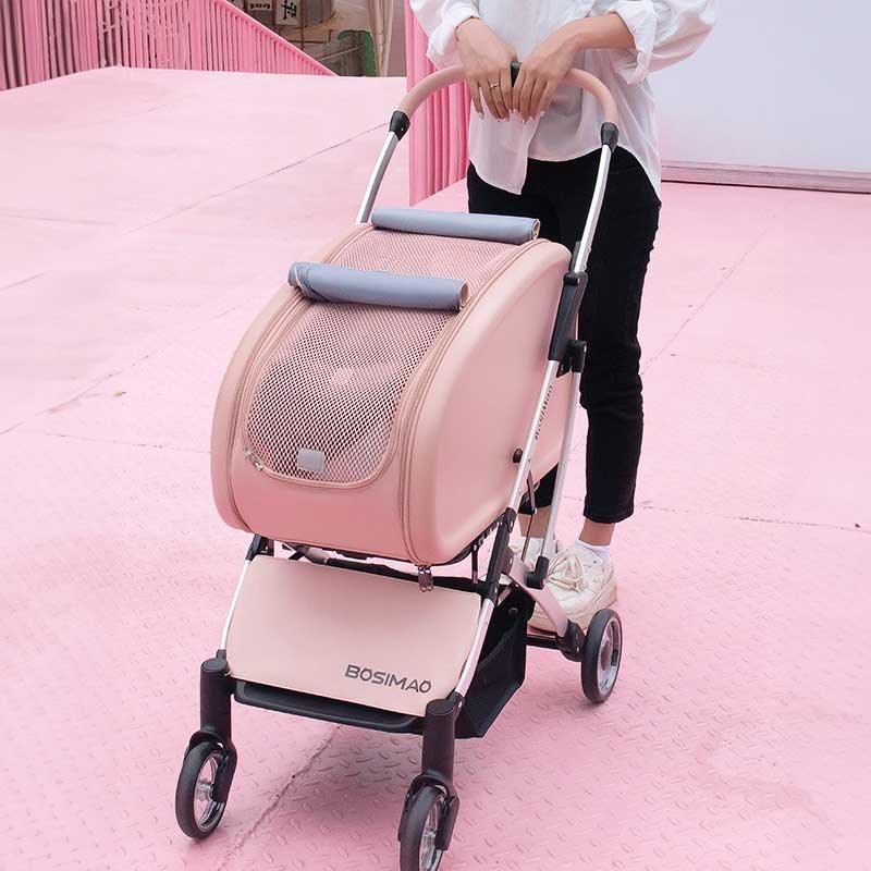 Stylish Detachable Cat Stroller 3 Color Pet Carrier on Wheels